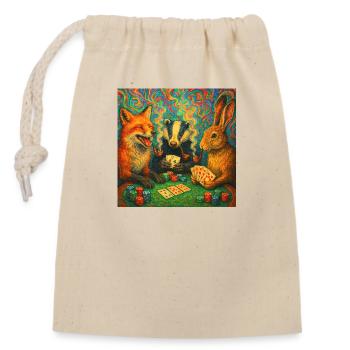 Tour de poker Animal - Sac cadeau en coton avec cordon (14 x 20 cm) - nature - Devant