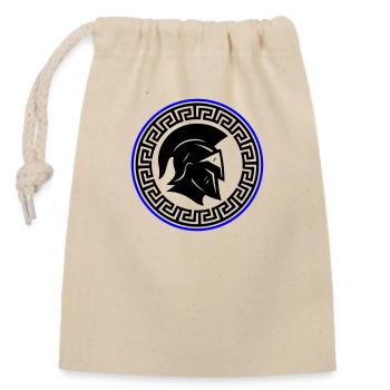 Spartan Helmet Icon - Closable cotton gift bag (14x20cm) - nature - Front