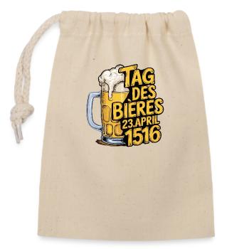 TAG DES BIERES 23. April 1516 Bierkrug Design - Verschließbarer Geschenkbeutel aus Baumwolle (14x20cm) - Natur - Vorne