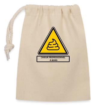 Chieur professionnel à bord - Sac cadeau en coton avec cordon (14 x 20 cm) - nature - Devant