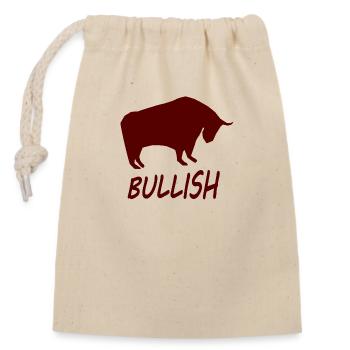 Der Bullen Investor - Verschließbarer Geschenkbeutel aus Baumwolle (14x20cm) - Natur - Vorne