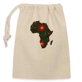 Afrique - Sac cadeau en coton avec cordon (14 x 20 cm) - nature - Devant