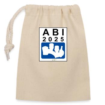 Bier Liga Logo ABI 2025 Blau - Verschließbarer Geschenkbeutel aus Baumwolle (14x20cm) - Natur - Vorne
