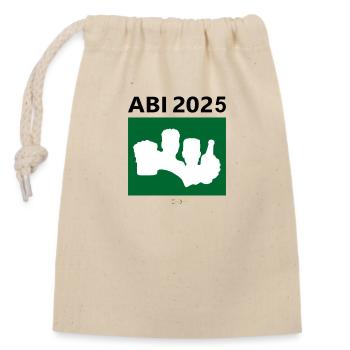 Bier Liga Logo ABI 2025 Grün 2 - Verschließbarer Geschenkbeutel aus Baumwolle (14x20cm) - Natur - Vorne
