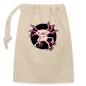 Axolotl - Closable cotton gift bag (14x20cm) - nature - Front