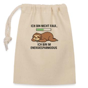 Sloth in power saving mode - Closable cotton gift bag (14x20cm) - nature - Front
