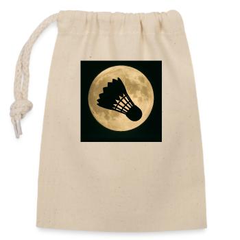 Sportarten - Badminton - Verschließbarer Geschenkbeutel aus Baumwolle (14x20cm) - Natur - Vorne