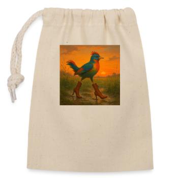 Oiseau coloré à Higheels - Sac cadeau en coton avec cordon (14 x 20 cm) - nature - Devant