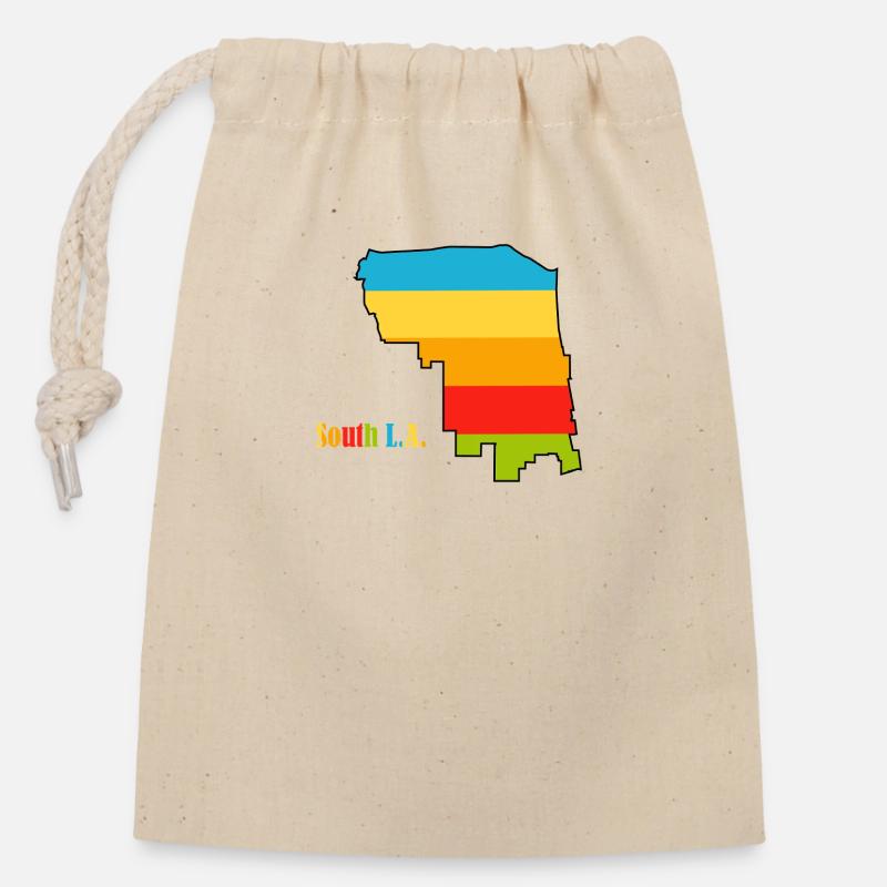 Sud de L.A. - Sac cadeau en coton avec cordon (14 x 20 cm) - nature