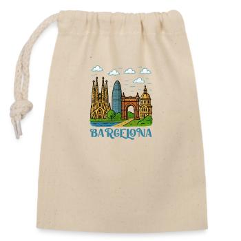Ville de Barcelone - Sac cadeau en coton avec cordon (14 x 20 cm) - nature - Devant
