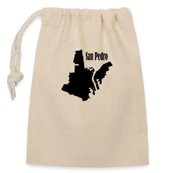 San Pedro L.A. White - Closable cotton gift bag (14x20cm) - nature - Front