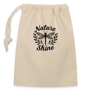 Nature Shine - Libelle - Verschließbarer Geschenkbeutel aus Baumwolle (14x20cm) - Natur - Vorne