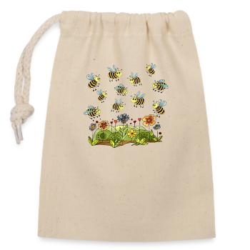 Insekten - Verschließbarer Geschenkbeutel aus Baumwolle (14x20cm) - Natur - Vorne