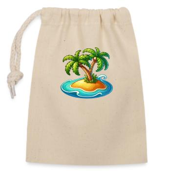 Île Palm - Sac cadeau en coton avec cordon (14 x 20 cm) - nature - Devant