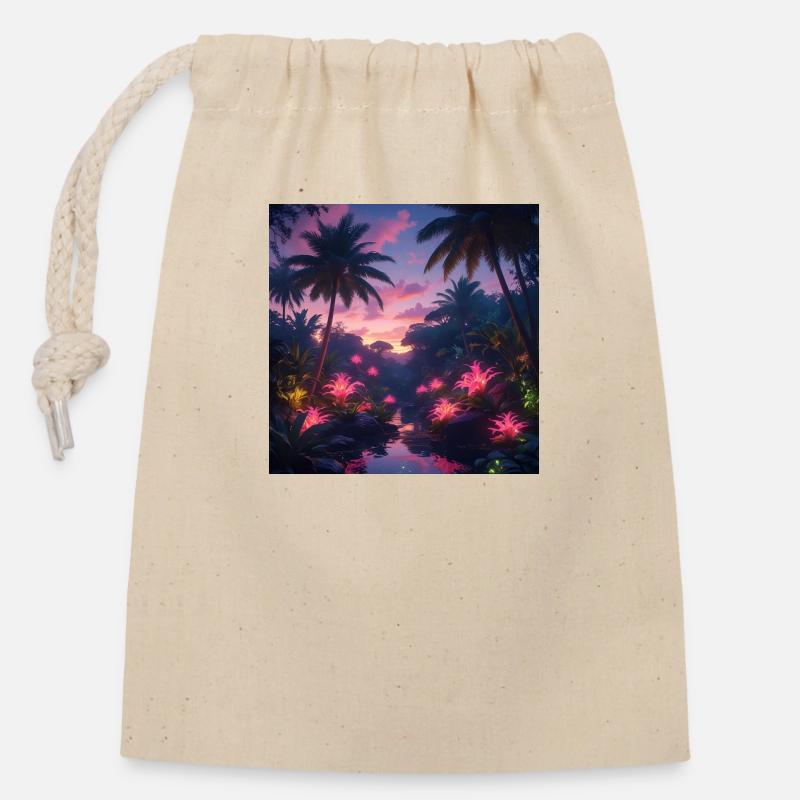 Fantasy - Closable cotton gift bag (14x20cm) - nature