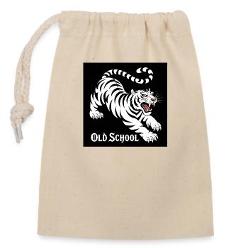 White Tiger Old School - Closable cotton gift bag (14x20cm) - nature - Front