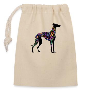 Rainbow Galgo - 20250605 - Closable cotton gift bag (14x20cm) - nature - Front