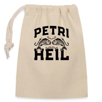 Petri Heil Fishing - Closable cotton gift bag (14x20cm) - nature - Front