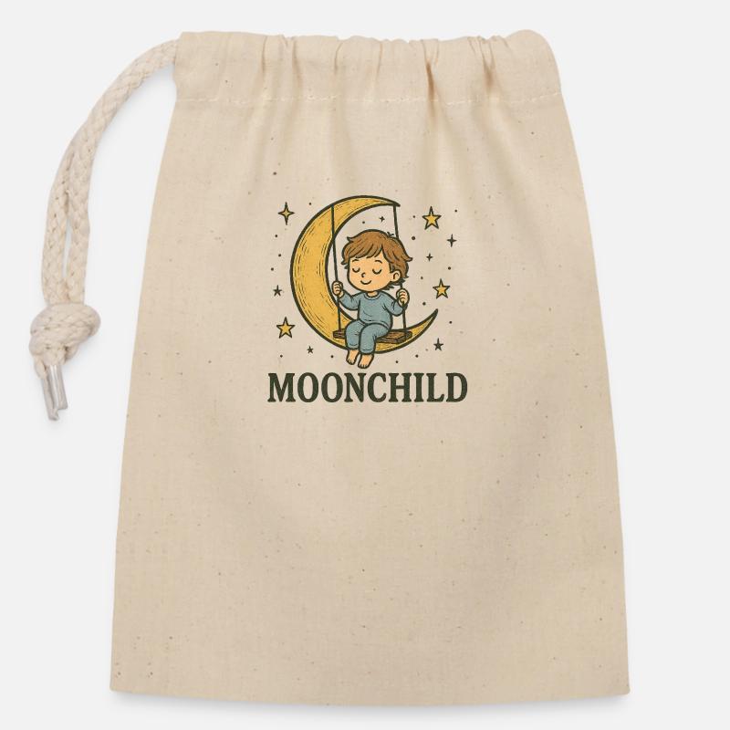 MOONCHILD - Closable cotton gift bag (14x20cm) - nature