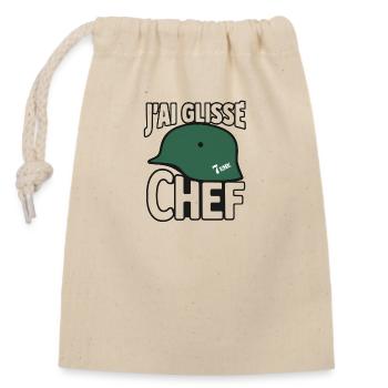 j’ai Glissé chef - Sac cadeau en coton avec cordon (14 x 20 cm) - nature - Devant
