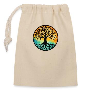Arbre de vie - Sac cadeau en coton avec cordon (14 x 20 cm) - nature - Devant