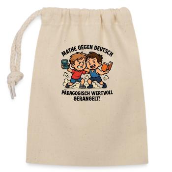Math German Duel Wrestling - Closable cotton gift bag (14x20cm) - nature - Front