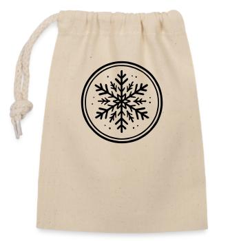 Merry Christmas - Sac cadeau en coton avec cordon (14 x 20 cm) - nature - Devant