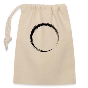 Circle Icon Shape Black - Closable cotton gift bag (14x20cm) - nature - Front