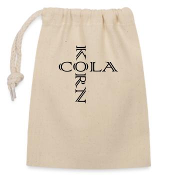 Cola grain intertwined - Closable cotton gift bag (14x20cm) - nature - Front
