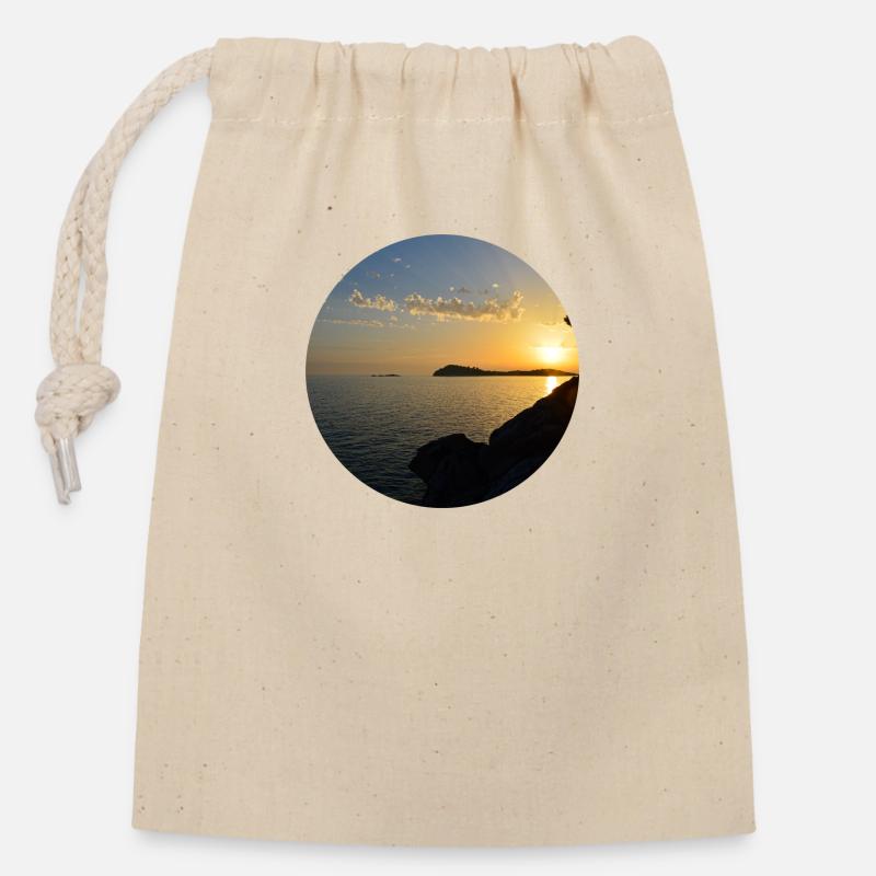 Sunset photo - Closable cotton gift bag (14x20cm) - nature