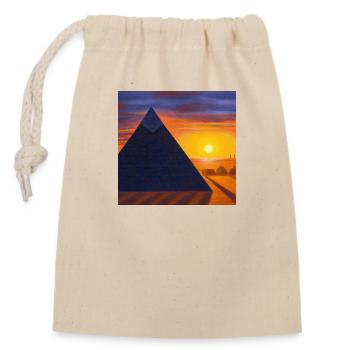 Great Pyramid - Closable cotton gift bag (14x20cm) - nature - Front