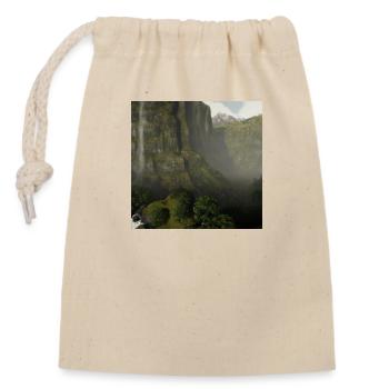 Schöne Landschaft im Nebel - Verschließbarer Geschenkbeutel aus Baumwolle (14x20cm) - Natur - Vorne