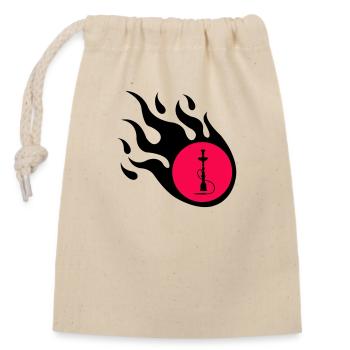 Shisha Flamme - Verschließbarer Geschenkbeutel aus Baumwolle (14x20cm) - Natur - Vorne