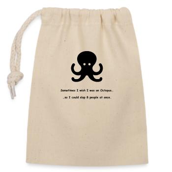 Citation de Octopus - Sac cadeau en coton avec cordon (14 x 20 cm) - nature - Devant