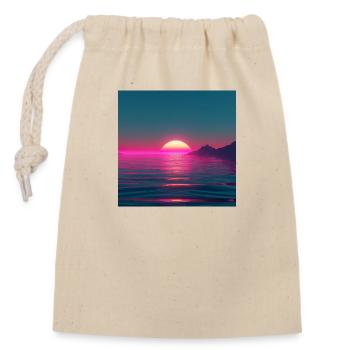 Conception du soleil - Sac cadeau en coton avec cordon (14 x 20 cm) - nature - Devant