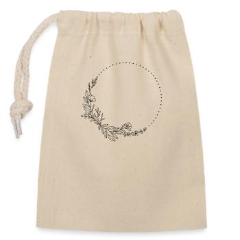 Flower Frame - Closable cotton gift bag (14x20cm) - nature - Front