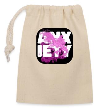 Anxiety pink - Closable cotton gift bag (14x20cm) - nature - Front