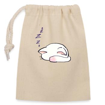 I Draw Lucky Star White Cat Sleeping With Its - Closable cotton gift bag (14x20cm) - nature - Front