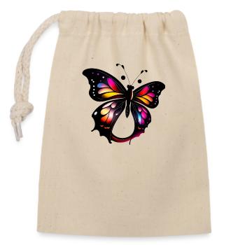 Butterfly - Closable cotton gift bag (14x20cm) - nature - Front