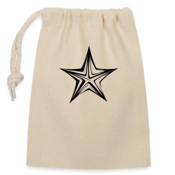 noble hand-drawn star - Closable cotton gift bag (14x20cm) - nature - Front