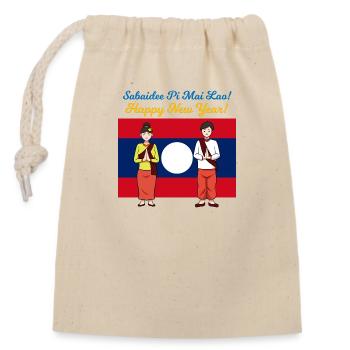 Laos Laote Laoten Neujahr I Geschenk - Verschließbarer Geschenkbeutel aus Baumwolle (14x20cm) - Natur - Vorne