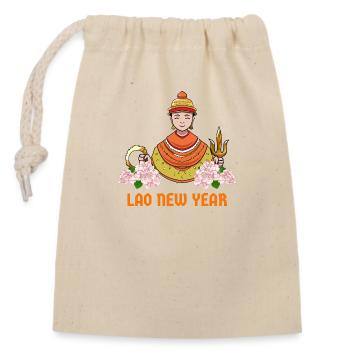 Laos Laote Laoten Neujahr I Geschenk - Verschließbarer Geschenkbeutel aus Baumwolle (14x20cm) - Natur - Vorne