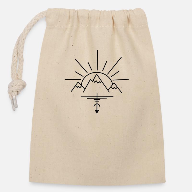 Mountain, Berge - Closable cotton gift bag (14x20cm) - nature