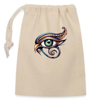 BlueHorus - Eye of Horus - Udjat Eye - Closable cotton gift bag (14x20cm) - nature - Front