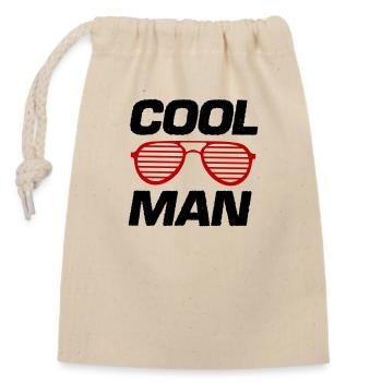 cool man - Verschließbarer Geschenkbeutel aus Baumwolle (14x20cm) - Natur - Vorne