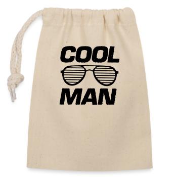 cool man - Verschließbarer Geschenkbeutel aus Baumwolle (14x20cm) - Natur - Vorne