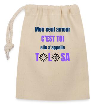 TOULOUSE - Sac cadeau en coton avec cordon (14 x 20 cm) - nature - Devant