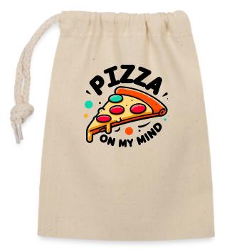 La pizza dans mon - Sac cadeau en coton avec cordon (14 x 20 cm) - nature - Devant