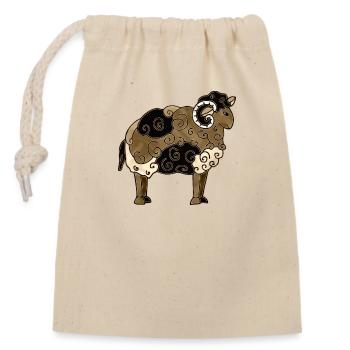 Ram - Closable cotton gift bag (14x20cm) - nature - Front