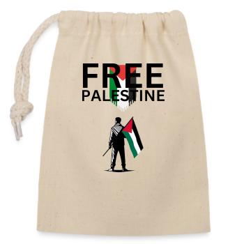 Free Palestine - Closable cotton gift bag (14x20cm) - nature - Front